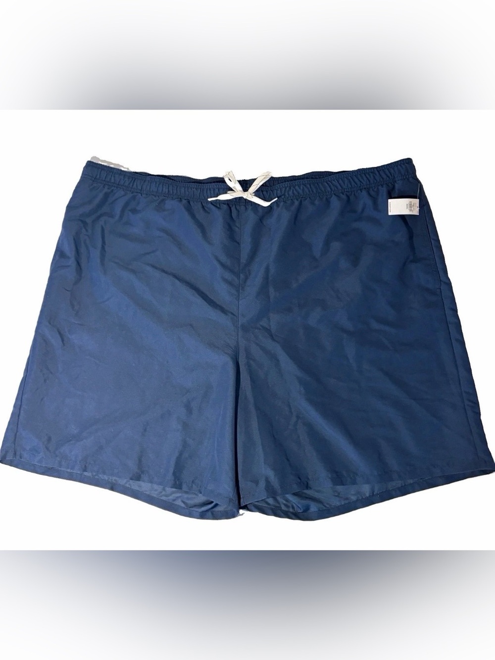 NWT Old Navy Men's 4XL Blue Solid Swim Trunks Elastic Waist Drawstring Lined